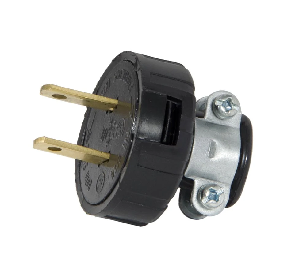 Straight Blade 2-Wire Plug, Black, Residential Grade (48566) - Image 2