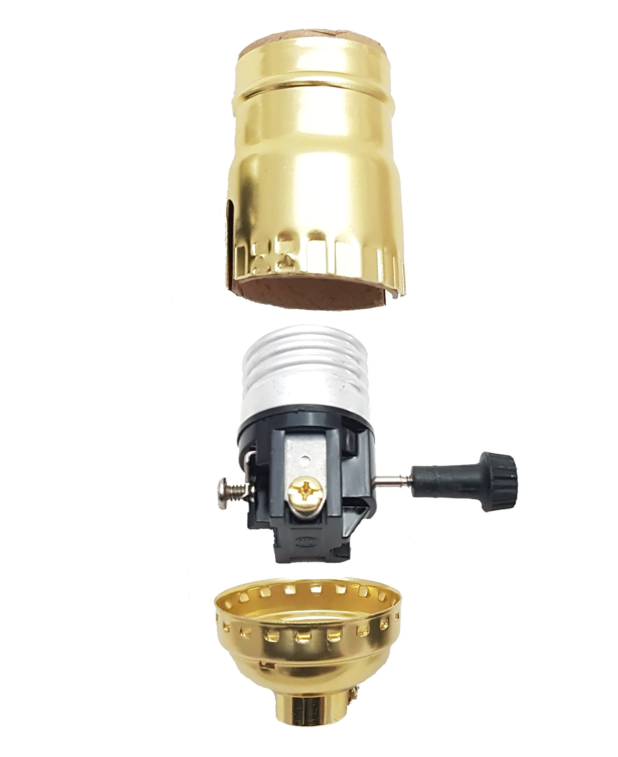 Table Lamp Wiring Kit with Turn Knob Socket, Adjustable Harp, and Brass Plated Finish (30551PA) - Image 3