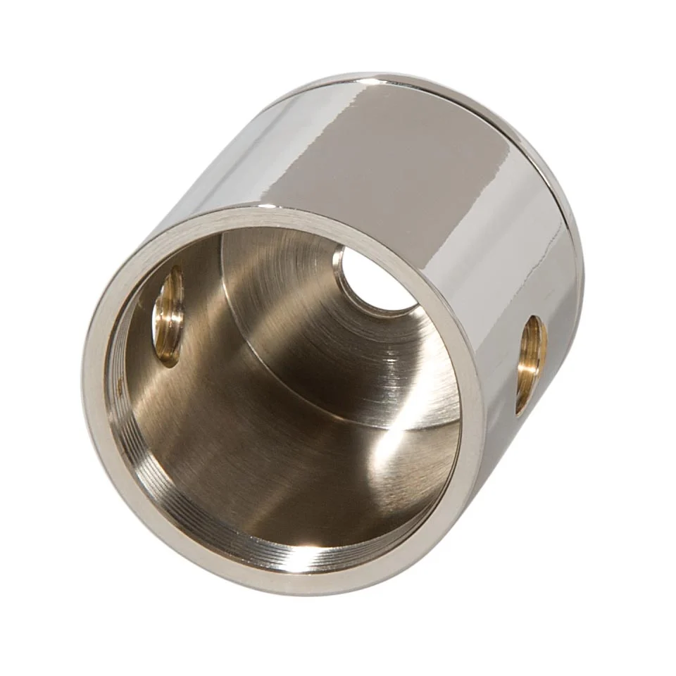 Tap 1/4F Large Polished Nickel Finish Turned Brass Lamp Cluster Body - Choice of Side Holes (10469N) - Image 3