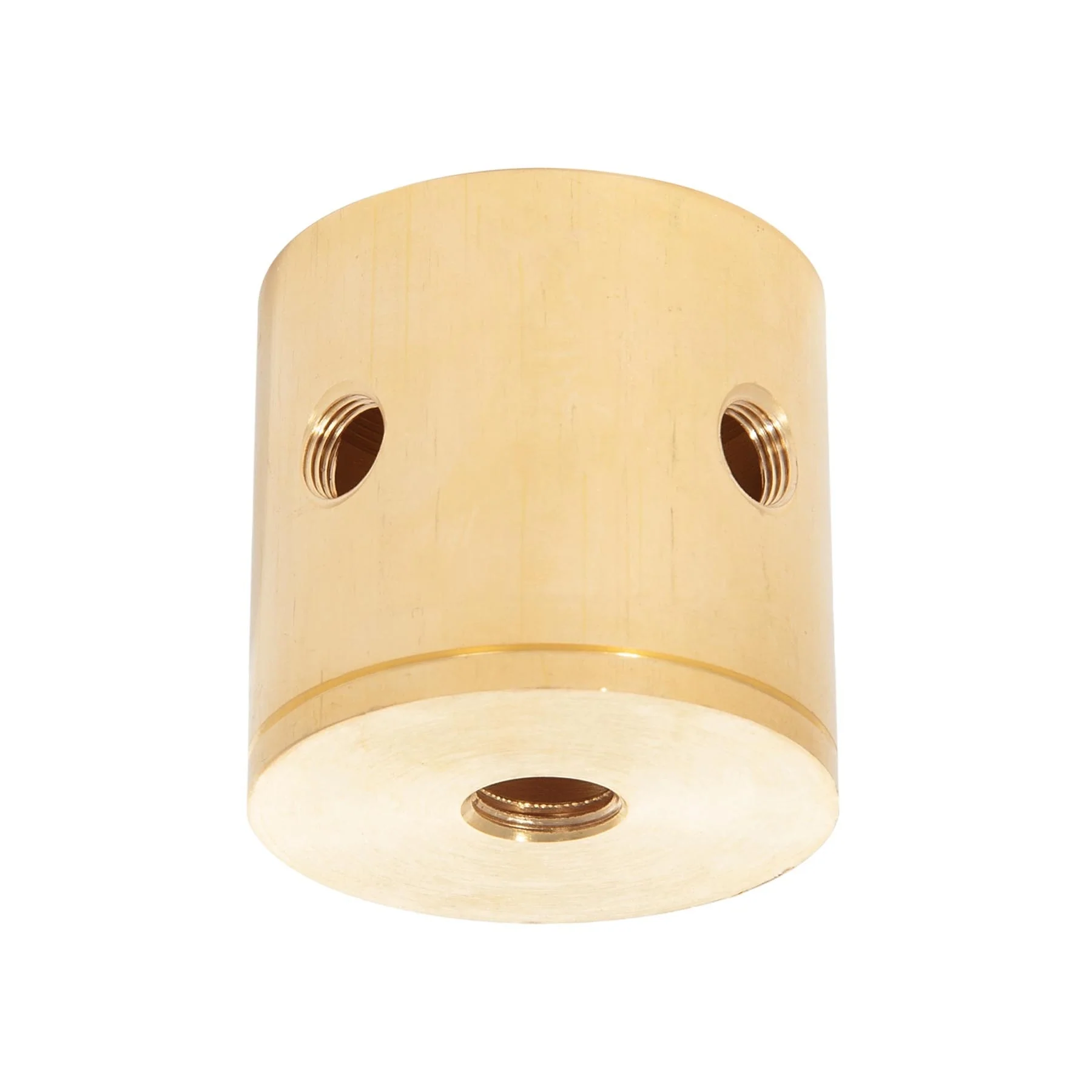 Tap 1/8F x 1/4F Large Unfinished Turned Brass Lamp Cluster Body - Choice of Side Holes (10468U)