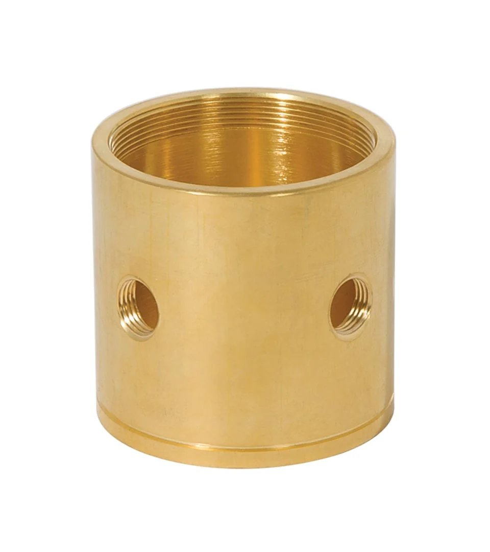 Tap 1/8F x 1/4F Large Unfinished Turned Brass Lamp Cluster Body - Choice of Side Holes (10468U) - Image 2