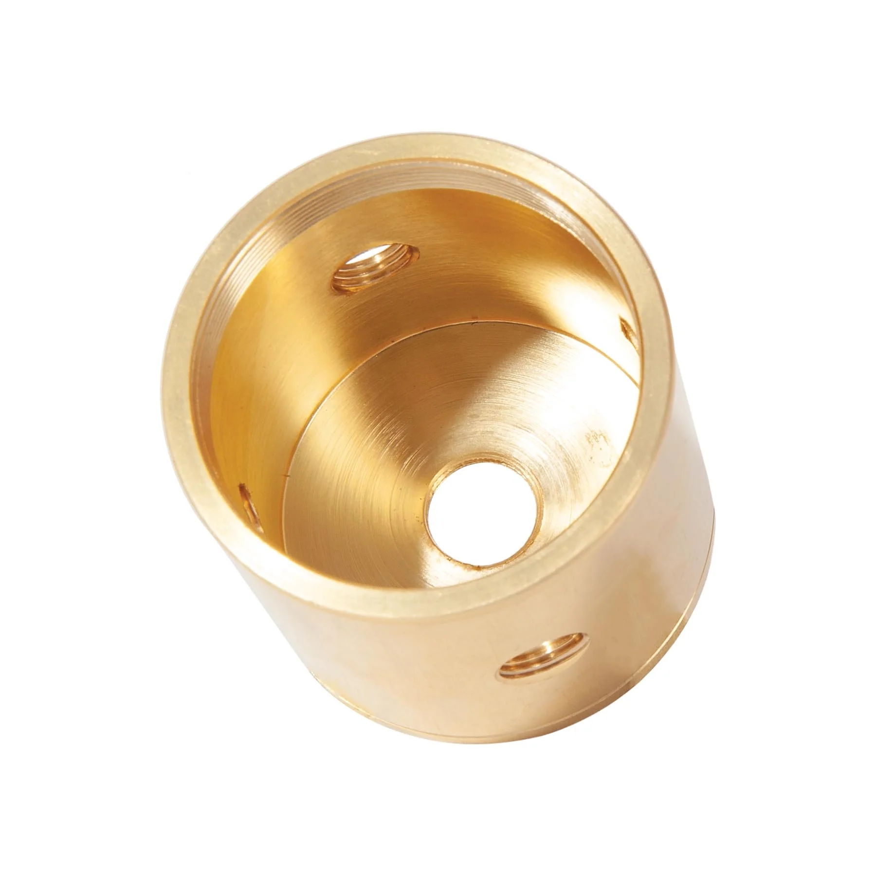 Tap 1/8F x 1/4F Large Unfinished Turned Brass Lamp Cluster Body - Choice of Side Holes (10468U) - Image 4