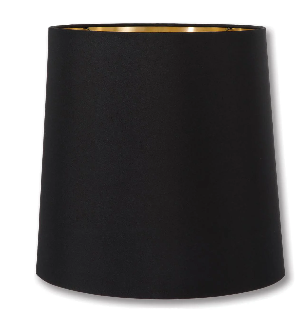 Tapered Deep Drum Lamp Shades - Black Color, Microfiber Chiffon Material w/Gold Foil Lining (07003K)