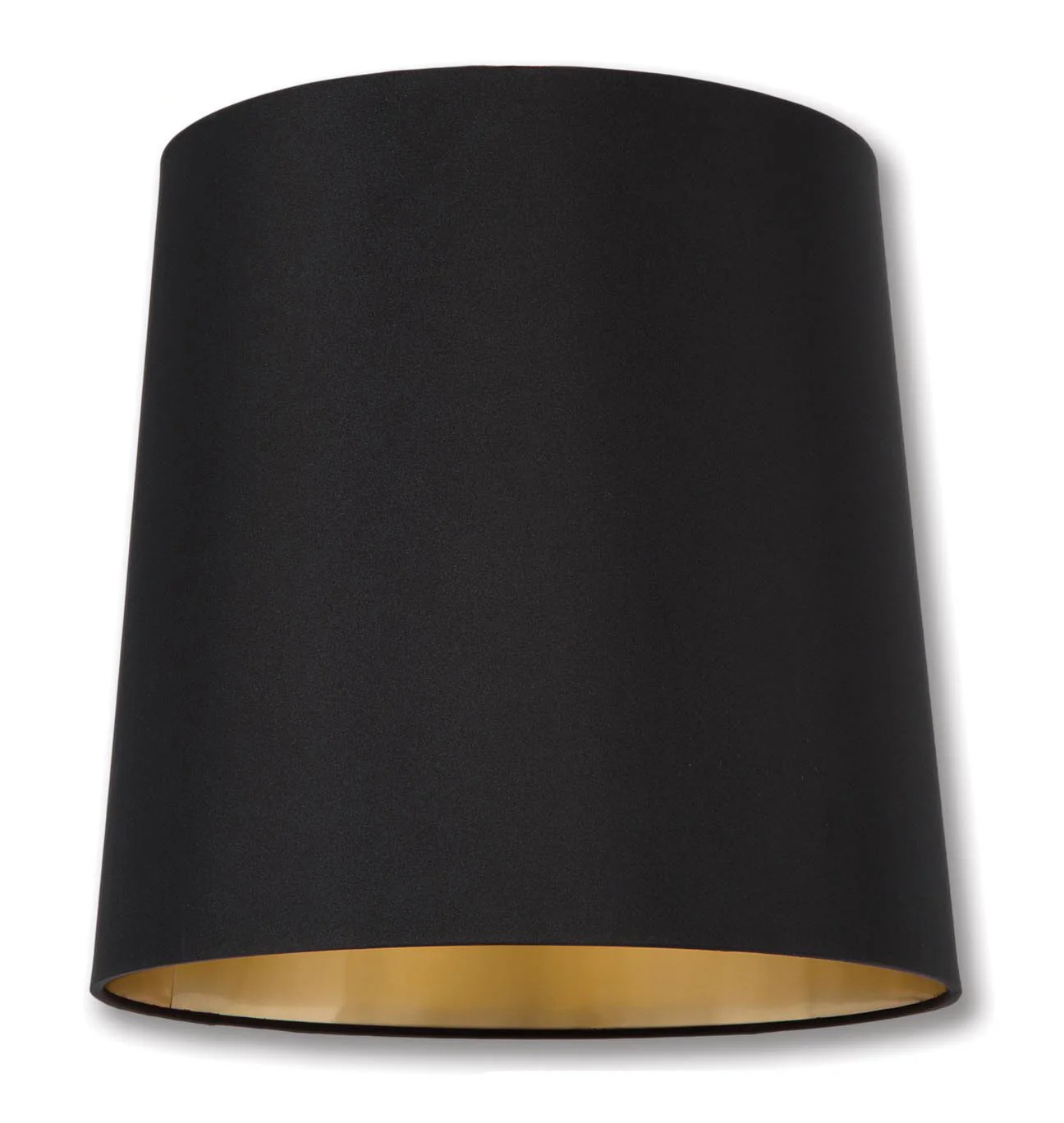 Tapered Deep Drum Lamp Shades - Black Color, Microfiber Chiffon Material w/Gold Foil Lining (07003K) - Image 2
