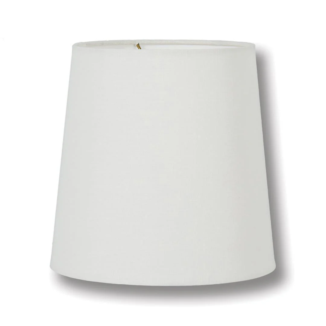 Tapered Deep Drum Lamp Shades - Off White Color, 100% Fine Linen Material (07003F)