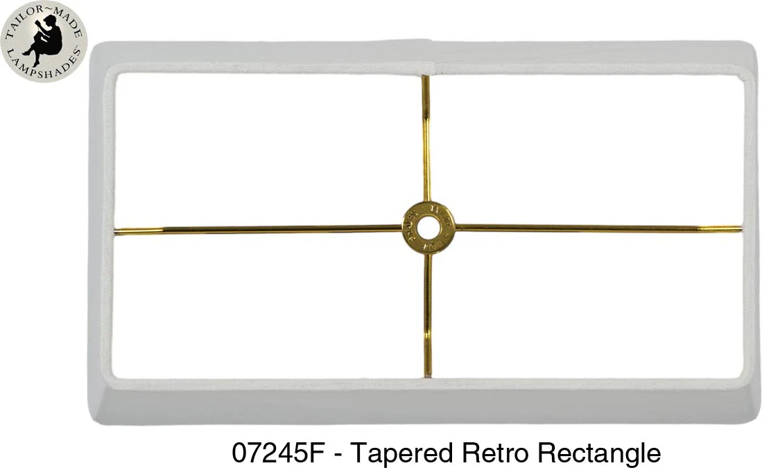 Tapered Retro Rectangle Hardback Shades - Off White Color, 100% Fine Linen (07244F) - Image 2