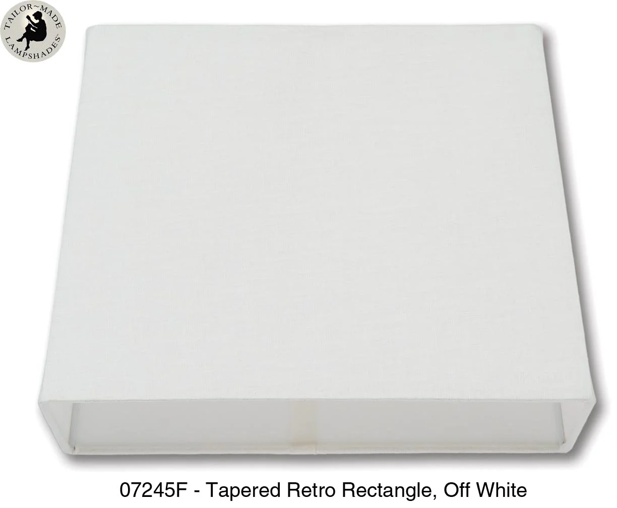 Tapered Retro Rectangle Hardback Shades - Off White Color, 100% Fine Linen (07244F) - Image 3