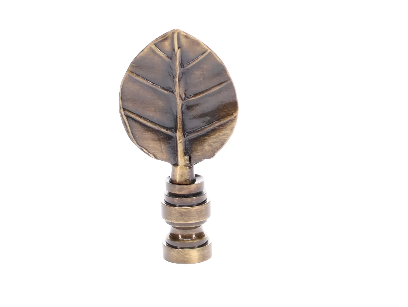 2-3/8" Tall Tree Frog Design Cast Metal Finial Antique Brass Finish 1/4-27F Tap (11239A) - Image 3