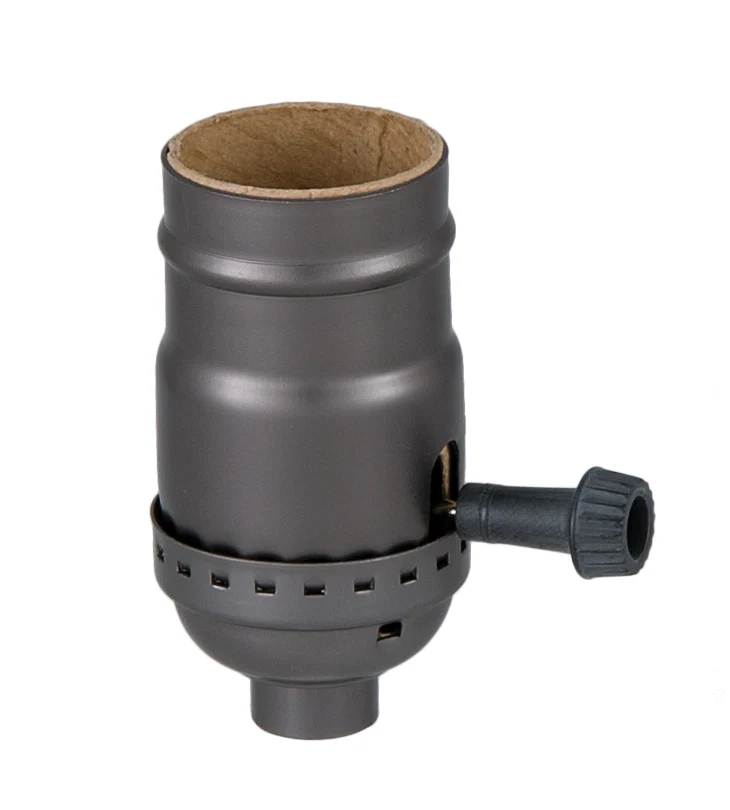 On-Off Turn-Knob Medium Base Lamp Socket With Antique Brass Finish (48345A)