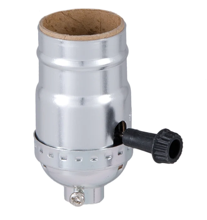 On-Off Turn-Knob Medium Base Lamp Socket With Nickel Finish (48345N) - Image 2