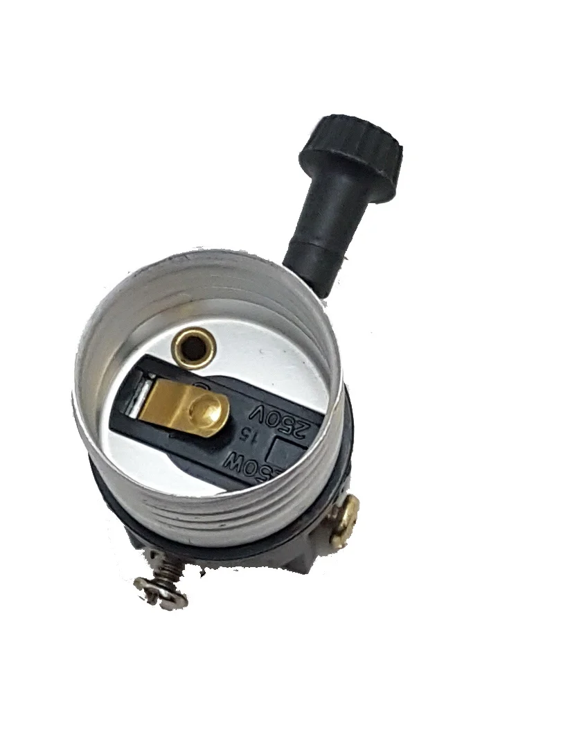 On-Off Turn-Knob Medium Base Lamp Socket With Nickel Finish (48345N) - Image 3
