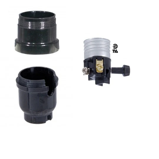 Turn-Knob On/Off Phenolic Socket, Medium Base, with UNO Threads (47678) - Image 2