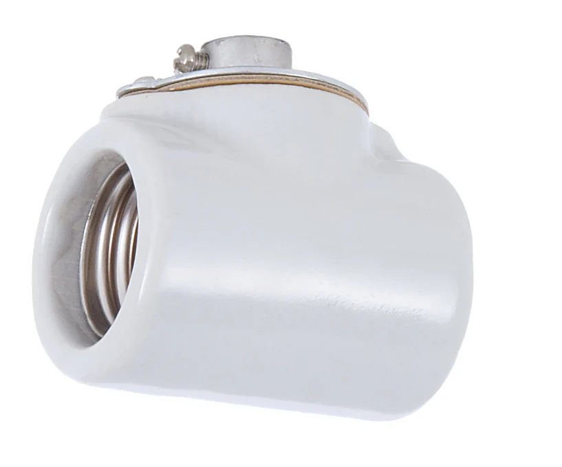 Twin Medium Base, Glazed Porcelain Socket With Flange Bushing Cap (47713)