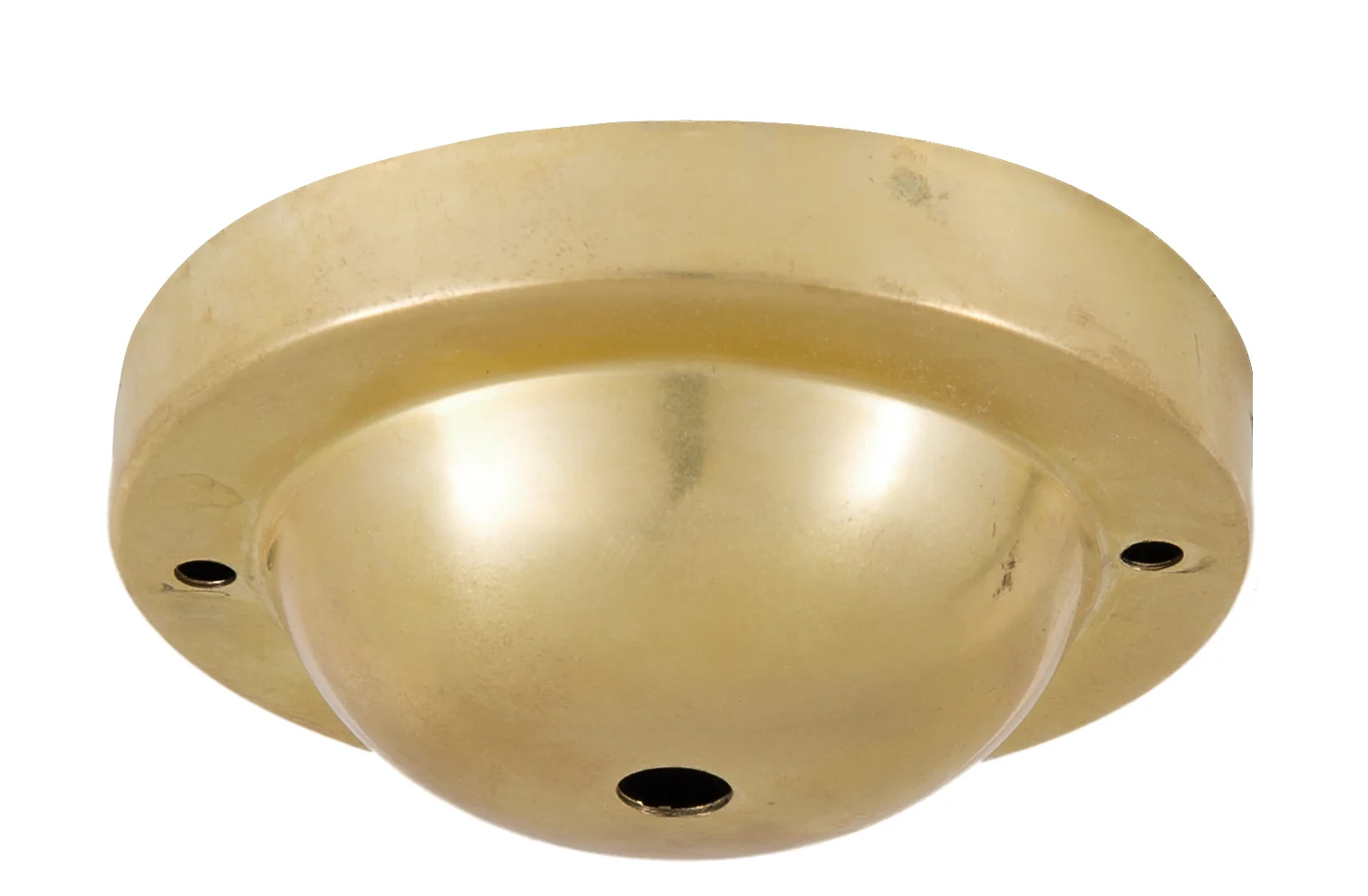 Deep Dome Shape Unfinished Brass Canopy & hardware kit with matching finish (11716U)