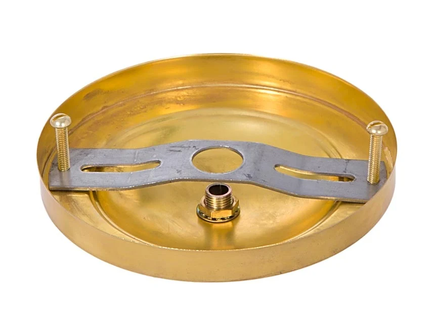 Shallow Dome Shape Unfinished Brass Canopy & hardware kit with matching finish (11717U) - Image 2