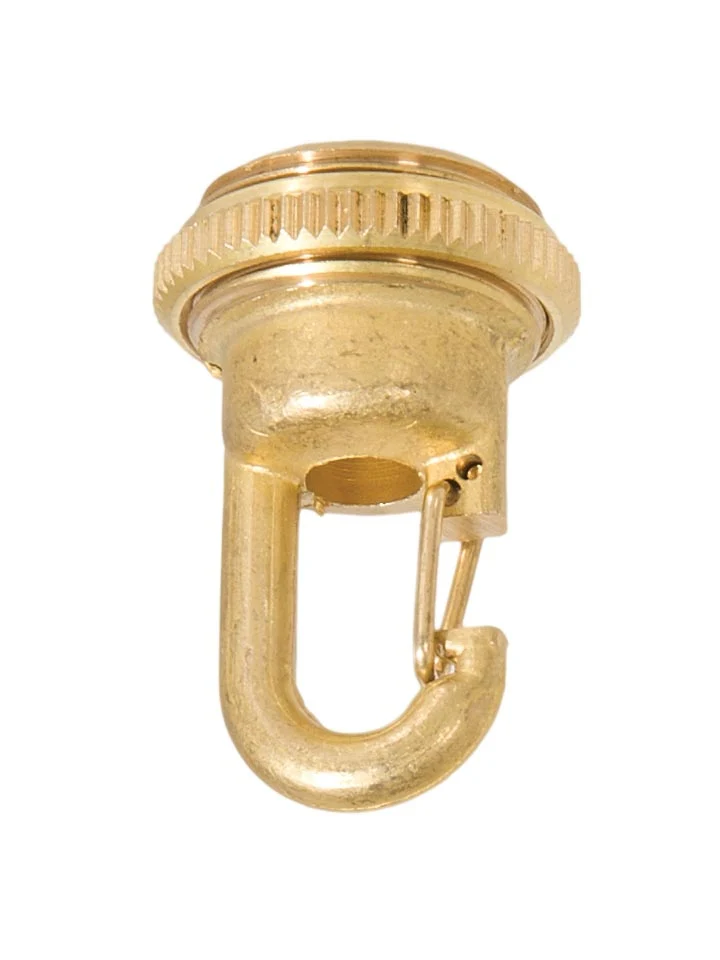 Unfinished Brass Cast Brass Quick Hook Screw Collar Loop, 1-3/4" Tall, 1/4F Tap (10992U)