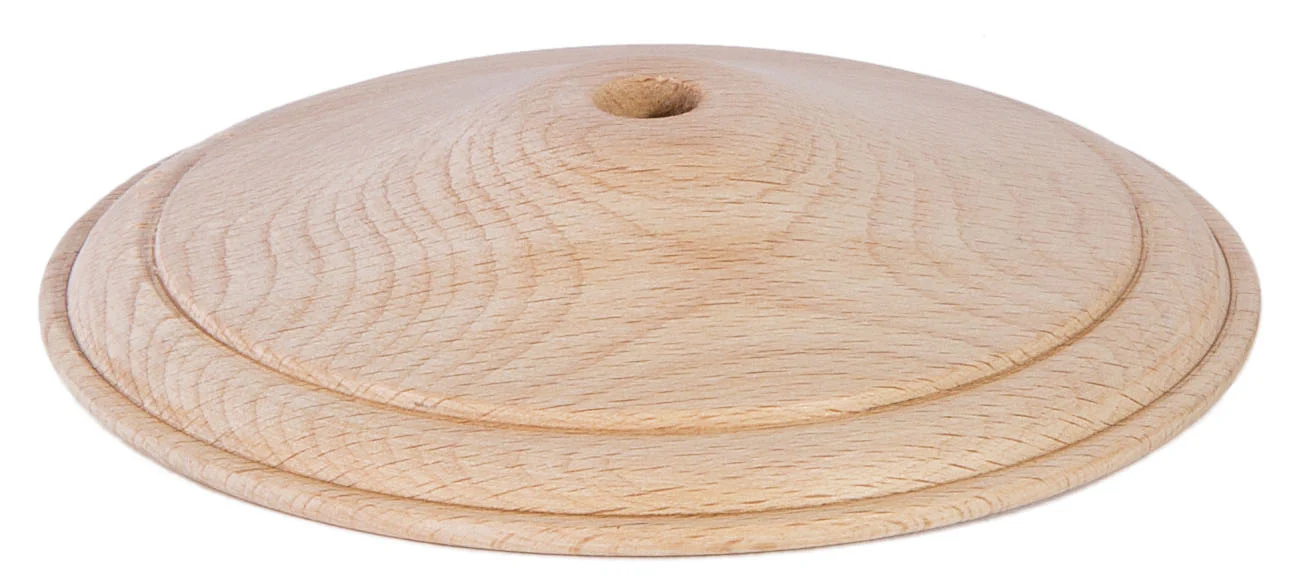 Unfinished Hard Wooden Vase Cap, Your choice of sizes, all slip 1/8IP (slips 3/8" diameter pipes) (10210U)