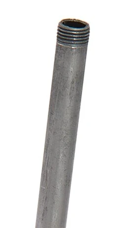 Unfinished Steel Fixture Stem Lamp Pipe, Ends Threaded 1/8IPS - Choice of Length (22249S)