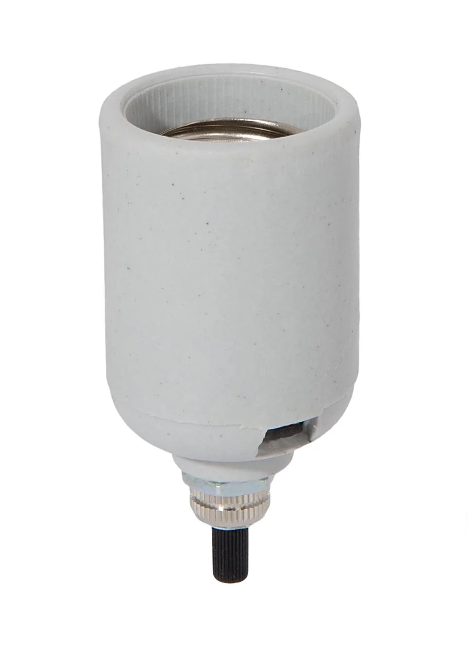 Unglazed E-26 Porcelain Socket With Bottom Turn Knob (47724P)