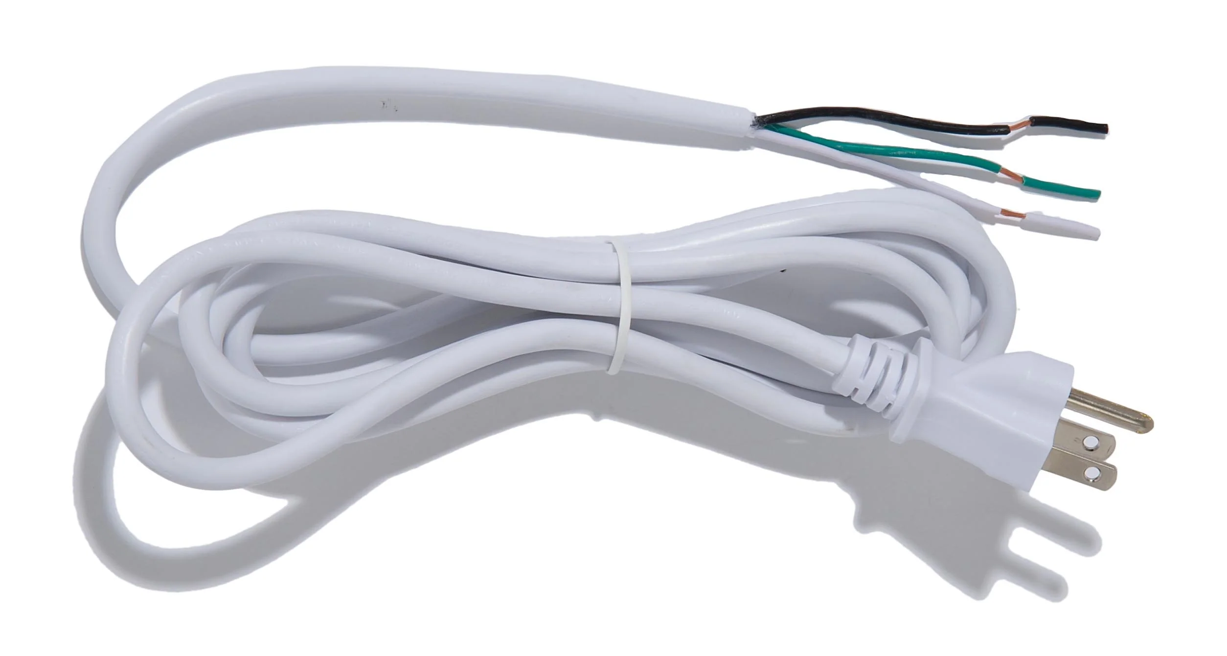 White 18/3 SVT Cord Set, 3 Prong Polarized Plug , Choice of Length (46911)