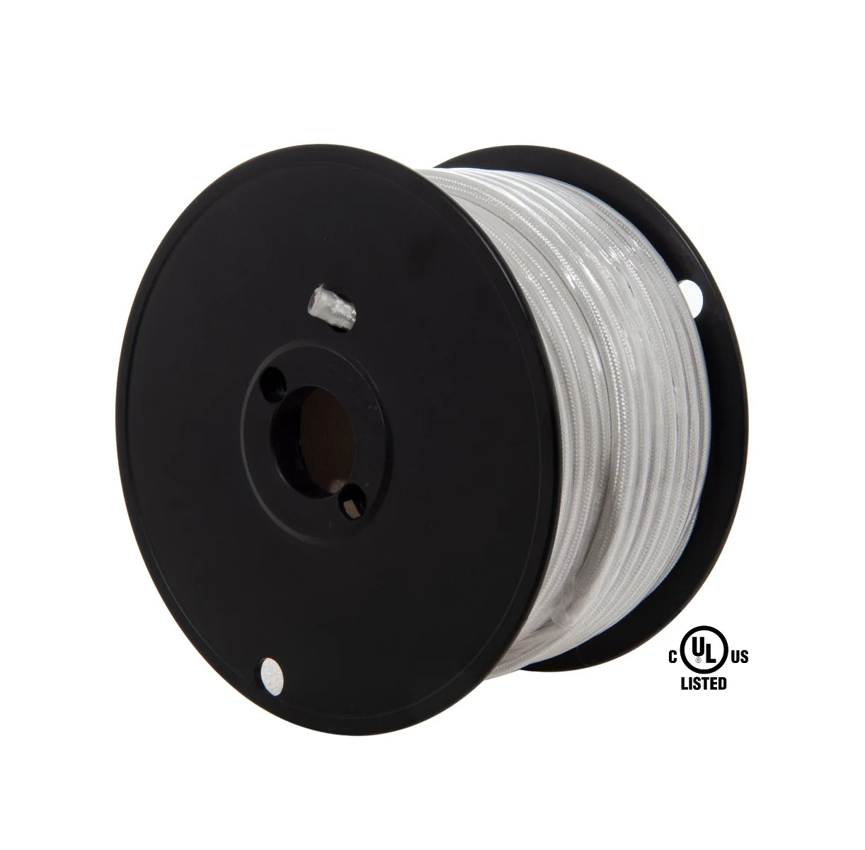White Color Rayon Covered 18/3 SVT-B Fabric Lamp Cord, 3-Wire, Choice of Length (46593) - Image 2