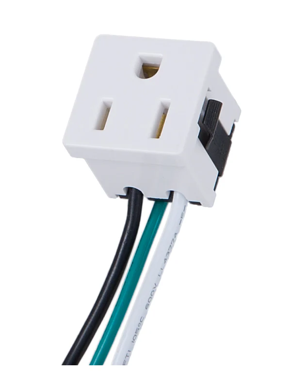 White Convenience Outlet with Ground Wire (48464W)