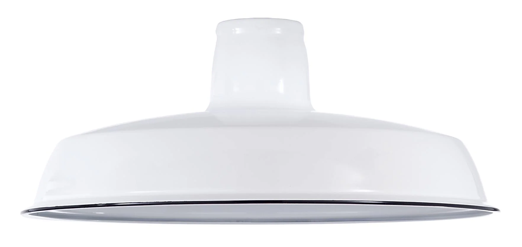 12 1/16" Dia. White Enamel, Industrial Benjamin Style Metal Lamp Shade, 2-1/4 inch lip fitter (08351W)