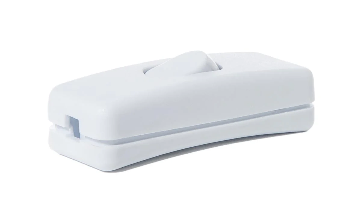 1" Wide White Plastic In-Line Toggle Switch For SPT 1 and 2 (48425W)