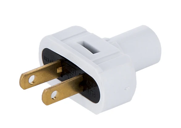 White Lamp Plugs for Round PVC Cord (48557W)