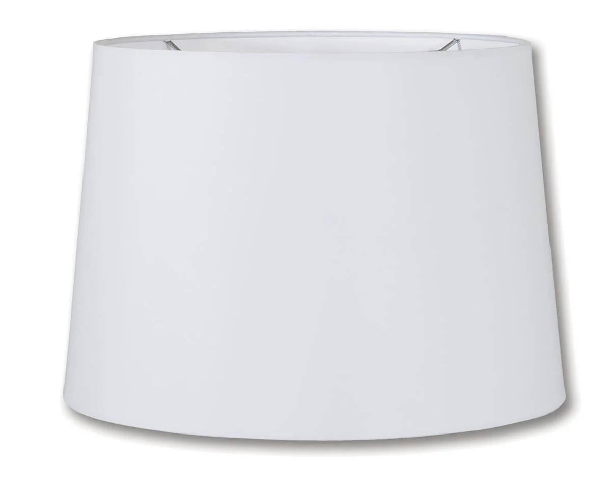 Retro Drum Lamp Shades - White Color, Microfiber Chiffon, Nickel Plated Washer Fitter (07227W) - Image 3