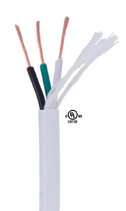White PVC Covered 3-wire Heavy Duty SJT Spooled Lamp Cord - Wire (46628)