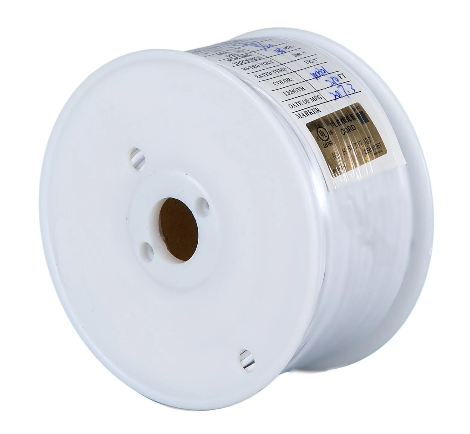 White PVC Covered 3-wire Heavy Duty SJT Spooled Lamp Cord - Wire (46628) - Image 2